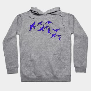 Blue birds flying Hoodie